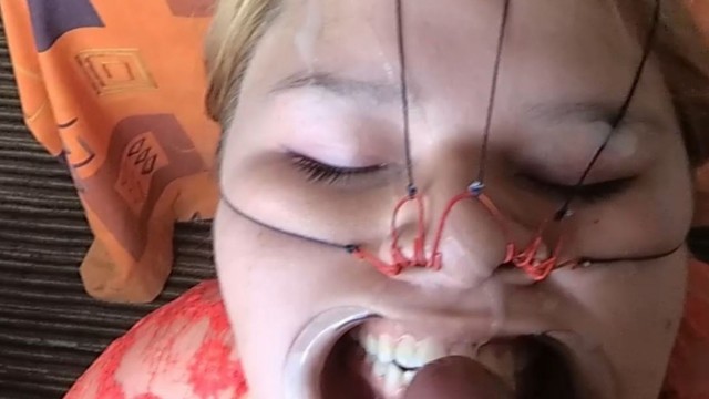 CUM ON FACE in FACIAL BONDAGE SCENE