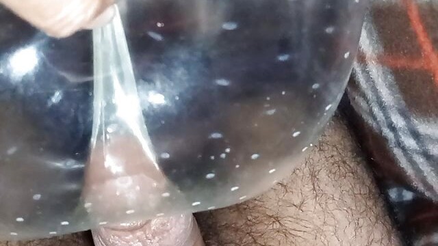 Sexy hairy boy nude monster panis pump like this balloon condom cun